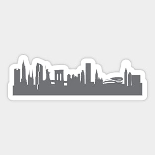 New York in gray Sticker